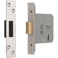 Smith & Locke Fire Rated 5 Lever Polished Brass Deadlock 76mm Case - 57mm Backset (733PX)
