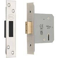 Smith & Locke Fire Rated 5 Lever Nickel Deadlock 76mm Case - 57mm Backset (137PY)