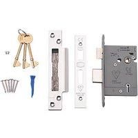 Smith & Locke 5 Lever Polished Chrome BS Sash Lock 76mm Case - 57mm Backset (804PY)