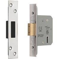 Smith & Locke Fire Rated 5 Lever Chrome Deadlock 65mm Case - 44mm Backset (791PX)