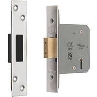 Smith & Locke Fire Rated 5 Lever Polished Chrome Deadlock 76mm Case - 57mm Backset (889PY)