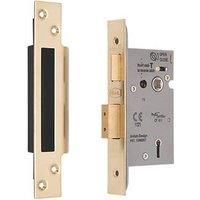 Smith & Locke 5 Lever Polished Brass Architectural Sash Lock 65mm Case - 44mm Backset (886PX)
