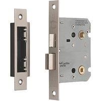 Smith & Locke Fire Rated Satin Nickel Bathroom Lock 76mm Case - 57mm Backset (486PX)