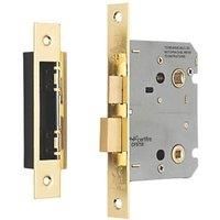 Smith & Locke Fire Rated Polished Brass Bathroom Lock 65mm Case - 44mm Backset (686PX)