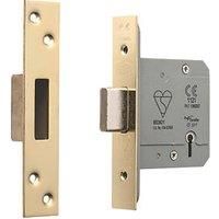Smith & Locke Fire Rated 5 Lever Brass Deadlock 76mm Case - 57mm Backset (822PX)
