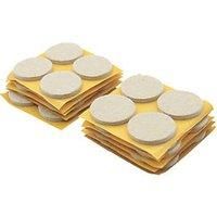 Beige Round Self-Adhesive Felt Pads 35mm x 35mm 80 Pack (328XG)