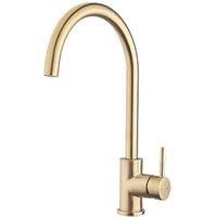 Swirl Kitchen Mixer Tap Single Lever Single Spout Brushed Brass Modern 5 Bar