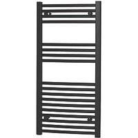Flomasta Curved Towel Radiator 1000mm x 500mm Black 1546BTU (232RV)