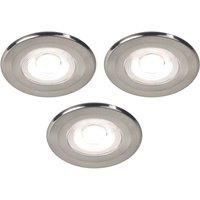 LAP Fixed Fire Rated LED Smart Downlight Brushed Chrome 4.7W 520lm 3 Pack (947FM)
