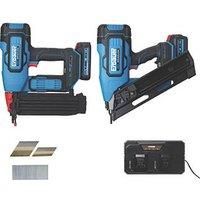Erbauer 18V 2 x 2.0 and 5.0Ah Li-Ion EXT Brushless Cordless Twin Pack Nailer Kit (313PG)