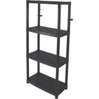Essentials 4-Tier Polypropylene Garage Shelving Unit 600mm x 300mm x 1300mm (397TW)