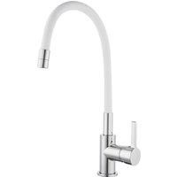 Piasa Pull-Out Spray Mixer Kitchen Tap Chrome & White (615YT)