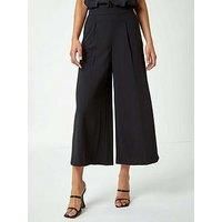 Roman Elastic Waist Wide Leg Cropped Culottes 16 female