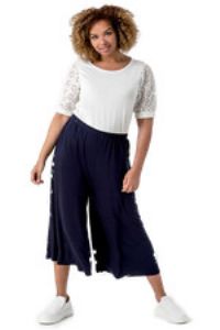 Plain Culotte Trousers - Ladies Roman Curve Women