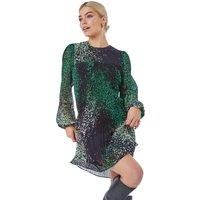 Dusk Pebble Print Chiffon Plisse Swing Dress 8 female