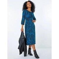 Roman Petite Animal Print Midi Dress for Women UK - Ladies
