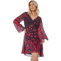 Dusk Fashion Animal Print Chiffon Dress for Women UK - Ladies