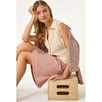 Roman Rose Cotton Denim Stretch A line Skirt - Size 10 10 female