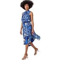 Sleeveless Swirl Print Midi Dress