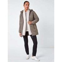 Roman Petite Quilted Longline Puffer Coat 8 female