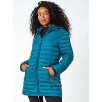 Roman Petite Quilted Longline Puffer Coat 16 female