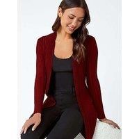 Ribbed Edge To Edge Cardigan For Women UK - Ladies Roman Originals