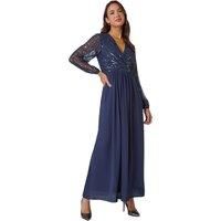 Roman Sparkle Bead Embellished Maxi Dress for Women UK - Ladies