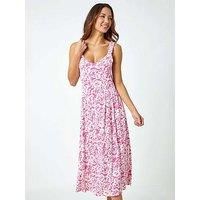Roman Sleeveless Floral Midi Stretch Dress 10 female
