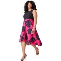 Premium Stretch Floral Midi Dress For Women UK - Ladies Roman Curve