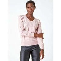Roman Pearl Sparkle Embellished Jumper for Women UK - Ladies
