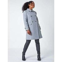 Roman Petite Double Breasted Military Coat 12 female