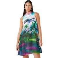 Limited Printed High Neck Shift Dress For Women UK - Ladies Roman