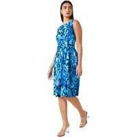 Limited Floral Twist Detail Stretch Dress For Women UK - Ladies Roman