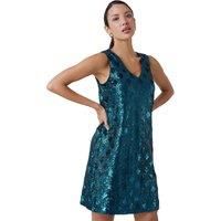 Sequin Diamond Print Swing Stretch Dress For Women UK - Ladies Roman Originals