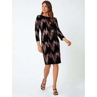 Embellished Sequin Velvet Stretch Dress For Women UK - Ladies Roman Originals