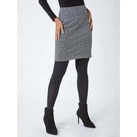 Roman Originals Women's Textured Cotton Mix Jersey Short Skirt Formal Work Wear