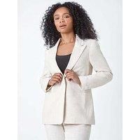 Linen Blend Blazer for Women UK - Ladies Roman Petite