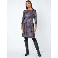 Roman Originals Women Check Shift Dress in Grey and Red size 10 - 20