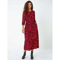 Short Sleeve Gathered Skirt Maxi Dress - Women Roman Originals