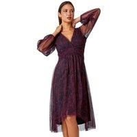 Abstract Plisse Twist Front Dress For Women UK - Ladies Roman Originals