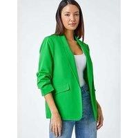 Roman Ruched 3/4 Sleeve Stretch Blazer 16 female
