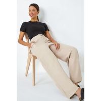 Roman Stone Wide Leg Tie Front Stretch Trouser - Size 14 14 female