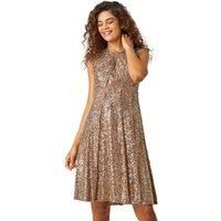 Roman Sequin Twist Front Stretch Dress for Women UK - Ladies