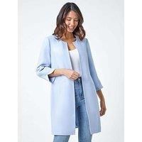 Roman 3/4 Sleeve Textured Longline Smart Jacket 14 female