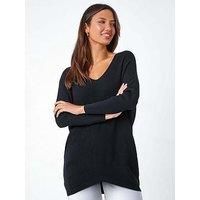 Roman One Size Animal Print Tie Back V-Neck Jumper one size female