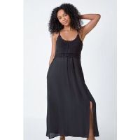 Roman Petite Crochet Bodice Cotton Maxi Dress 14 female