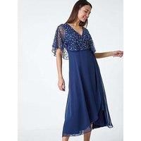 Roman Sequin Embellished Maxi Wrap Dress 18 female