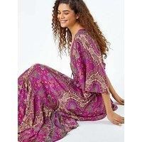 Roman Paisley Print Boho Maxi Dress 12 female