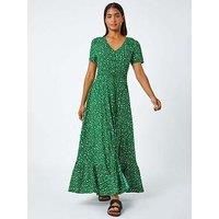 Roman Spot Print Frill Hem Maxi Dress 10 female