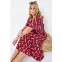 Roman Curve Geo Shimmer Stripe Shirred Midi Dress 30-32 female